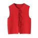 Aria Basics Cross-border Women's Clothing Wholesale: European And American Style Fashion Lace-up Knitted Vest, Solid Color Versatile_ecoleips.com