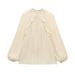 Women's Clothing Winter New Women's Layered Decoration Romantic Style Casual Long Sleeve Shirt Lace Up Top_ecoleips.com