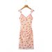 European And American Women's Clothing Wholesale, New Summer French Floral Print Camisole Dress, V-neck Pleated Sexy_ecoleips.com