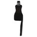 Sensual Mesh Panel Bodycon Dress With Halter Neck & Open Back | Slim Fit Clubwear For Women | Stretchy Milk Silk Fabric_ecoleips.com