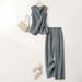 Women's Clothing Fashionable Linen Suit For Women Summer Light Top Straight Pants Two Piece Suit_ecoleips.com