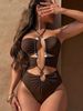 Women's Clothing Feminine Backless Hollow Out Triangle One Piece Swimsuit Resort Sexy High End Simple Women's Clothing Swimwear_ecoleips.com