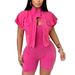 Women's Vintage Washed Denim 2-Piece Set Summer Sleeveless Jumpsuit And Short Sleeve Top Oversized Fit Streetwear Style Black Pink Khaki_ecoleips.com