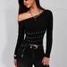 2026 New European And American Cross-Border Hot Girl Asymmetrical Shoulder Collar Metal Ribbon Studded Decor Slim_ecoleips.com