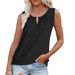 Women's Clothing Summer Fashion Round Neck Sleeveless Vest T Shirt Tops_ecoleips.com