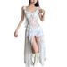 European And American Style 2024 Summer New Women's French Floral Lace Hollow-out See-through Slit Slim-fit Camisole_ecoleips.com