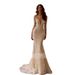 Women's Clothing Spring Mermaid Long Wedding Dress With Detachable Long Tail High-End Luxury Backless Gown_ecoleips.com