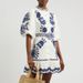 Women's Retro Short Dress With Puff Sleeves & Floral Embroidery - Single Breasted Summer Mini Dress_ecoleips.com