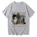 Hide Your Wife, Alpha Werewolf Is Coming! Funny Werewolf Meme T-shirt, Trendy Casual Hip-hop Women's Short-sleeved Shirt.Y2K Top_ecoleips.com