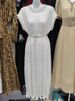 Elegant Women's Pearl-Embellished Maxi Dress Flowy Pleated A-Line Tunic With Loose Fit For Spring Summer Office To Evening_ecoleips.com