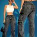 Aria Basics 2025 Cross-border European And American Women's Cargo Stretchy Multi-pocket Denim Black Long Pants, SMX Independent_ecoleips.com
