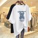 Women's T-shirt Short Sleeves Women Goods Loose Bear Round Neck Cover Buttocks Clothes Ins Trend_ecoleips.com