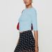 Voya Women's Korean Style Light Blue Slim Fit Seven Quarter Sleeve Spring And Summer New Item Solid Color Sweet Exposed Navel Short Top_ecoleips.com
