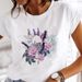 European And American Cross-border Foreign Trade Women's Clothing Butterfly Floral Round-neck Printed Short-sleeve_ecoleips.com