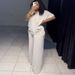 Women's Spring Clothing Set Casual Loose V Neck Top With Drawstring Short Sleeves Matching Trousers_ecoleips.com