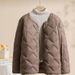 Ultra-Light Cloud Down Jacket For Women - Short Puffer Coat With U-Neck, Slim Fit, Casual Outerwear (Black, Dark Green, Light Beige, Khaki)_ecoleips.com
