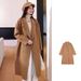 Women's Long Wool Blend Coat - Korean Style Oversized Trench Coat With V-Neck, Elegant Loose Fit Spring Fall Outerwear In Beige, Black, Camel & More_ecoleips.com