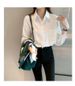 Pure White Oversized Shirt – Long-Sleeve Polo Collar Top For JK Fashion & Sun Protection (S-XXL, Wrinkle-Free Polyester)_ecoleips.com
