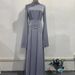 Women's Flowy Long-Sleeve Dress With Elastic Waist – Breathable Knit Fabric, Solid Color Maxi Dress For Summer, Boho & Vacation Style_ecoleips.com