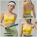 New Women's Seamless Yoga Vest Thin Strap Sports Fitness Underwear Comfortable Semi Fixed Cups Slimming Shockproof_ecoleips.com