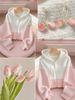 Women's Clothing Pink White Color Block Hooded Knitted Cardigan Sweater Inspired Women's Top For Autumn Winter_ecoleips.com