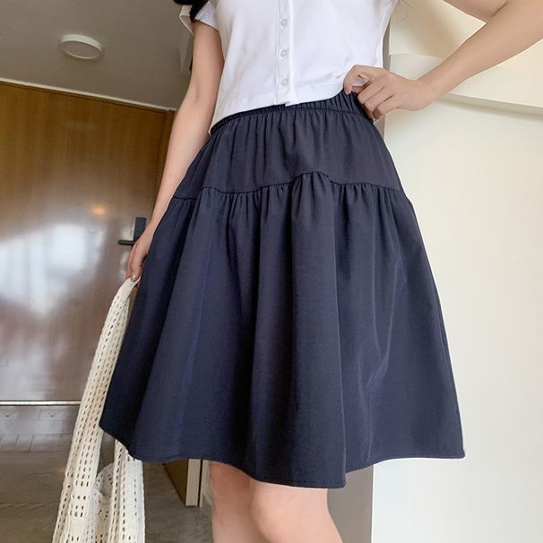 K Half Length Skirt For Women, High Waist A-line Skirt, Five Part Skirt, Short Skirt That Covers Flesh And Appears Slim, Mid Length Skirt_ecoleips.com