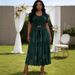 Women's Clothing Women's Short Sleeve Fashion Dress Slim Fit Printed Gold Foil Pleated Casual New_ecoleips.com