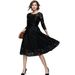 Aria Basics Aria Basics Cross-Border Spring Autumn European And American Plus Size Women's Clothing Three-Quarter Sleeve Slim Fit Mid-Length_ecoleips.com