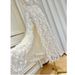 Women's Clothing Small And Elegant V Neck Mesh With Chest Pads Ostrich Feathers Beaded Flowers High Slit Tassel Fur Long Skirt_ecoleips.com