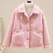Women's Short Teddy Fleece Jacket – Cozy Polo Collar Cropped Coat, Winter Plush Outerwear (4 Colors, S-3XL)_ecoleips.com