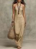 Elegant Sleeveless Summer Party Dress Sexy Halter Hight Waist Solid Color Gowns Women's Fashionable Draped Slim Fit Long Dress_ecoleips.com