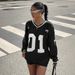Women's Digital Printed Long Sleeve T-Shirt Color Block V-Neck Pullover Loose Fit American Style Top_ecoleips.com