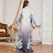 Muslim Dress Women Elegant Printed Maxi Dress – Floral Embroidery Long Sleeve Abaya, Lightweight Polyester, Modest & Stylish For Everyday Wear_ecoleips.com