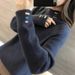 Women's Semi-Turtle Neck Sheep Velvet Sweater Embroidered Loose Knit Top For Autumn Winter Korean Style Casual Chic_ecoleips.com