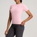 Women's Clothing Yoga Short Sleeved High Elastic Nude Breathable T Shirt Tops Sports Running Fitness Clothes_ecoleips.com