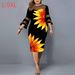 Plus Size Patchwork Maxi Dress – Digital Print Swing Dress With Bell Sleeves – Curve-Hugging Fit For Streetwear Queens (6 Artistic Colors)_ecoleips.com