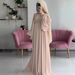 Elegant Long Sleeve Embellished Maxi Dress Women - Vintage Boho Chic Style With Floral Embroidery & Lace Details - Comfortable Polyester Blend Fabric_ecoleips.com
