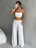 Women's Oversized Wide Leg Sweatpants, High Waist Elastic Waistband, Casual Loose Track Pants, Minimalist Streetwear For Everyday Wear_ecoleips.com
