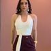 Women's Fashion Sleeveless Halter Neck Top Solid Color Sexy Tie Waist Short Vest Style_ecoleips.com