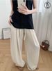 K Wide Leg Pants For Women, Slim Fit, High Waisted, Loose Hanging, Lazy Style Pants_ecoleips.com
