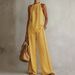 Women's Clothing Retro Two Piece Set Lace Sleeveless Top And Wide Leg Pants Hollow Out Comfortable_ecoleips.com