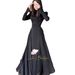 European And American 2025 Spring Cross-Border Elegant Long-Sleeve Designer Round-Neck Black Dress For Women_ecoleips.com