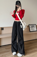 White Work Women's Extended 2025 New Tall Straight Sports Casual Parachute Pants Summer Thin Quick Drying_ecoleips.com