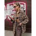 American Style Vintage Vintage Plaid Shirt Women's Long Design Sense Base Plaid Loose Shirt_ecoleips.com