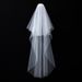 Double-Layer Ethereal Wedding Veil – Vintage-Inspired Cathedral Bridal Headpiece For Boho Ceremonies & Photo Shoots (Soft White, Delicate Tulle)_ecoleips.com