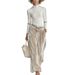 Women's Korean Style Winter Sportswear Set High Neck Zipper Top Wide Leg Pants White S-XXXL_ecoleips.com