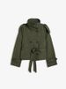 Women's Clothing Elegant Double-Breasted Belted Short Trench Coat Stylish Stand Collar, Slim Fit, Streetwear Fashion (Khaki, Burgundy, Army Green)_ecoleips.com