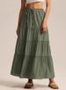 K Half Length Skirt With High Waist, Elastic Tie, Large Swing Skirt, Loose Splicing, Long Skirt For Women_ecoleips.com