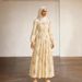 plus Size Printed Long Dress With Puff Sleeves Fitted Waist Full Skirt For Women Muslim Fashion Independent Website Middle East_ecoleips.com
