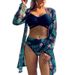 Trendy Printed One-Piece Swimsuit With Loose Fit & Beach Cover-Up - Breathable Swimwear For Women_ecoleips.com